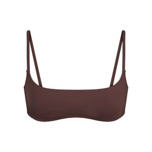 SKIMS Signature Swim Micro Scoop Bikini Top - Cocoa, Size Medium, NWT
